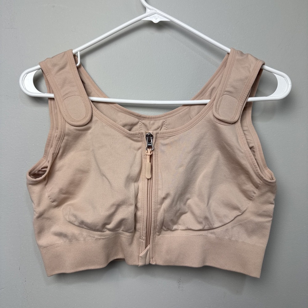 Amoena Pamela Zip Front Post Surgery Bar Sz XL Rose Nude 45009 Women